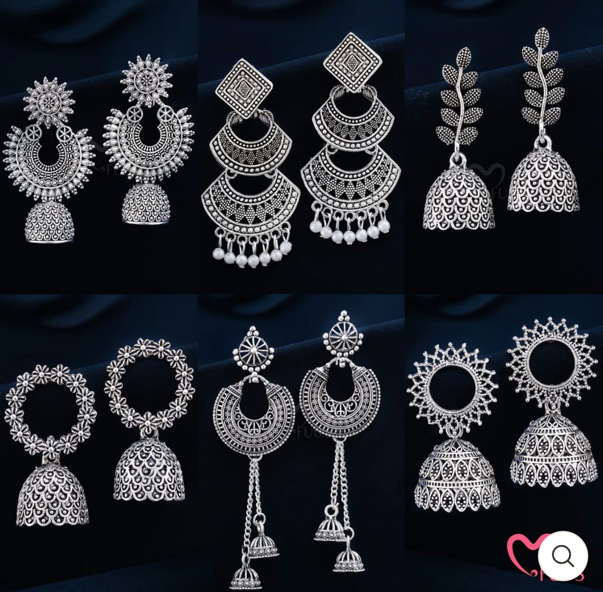 Set of 6 Must-Have Oxidised Jhumkas with 2 FREE Gifts