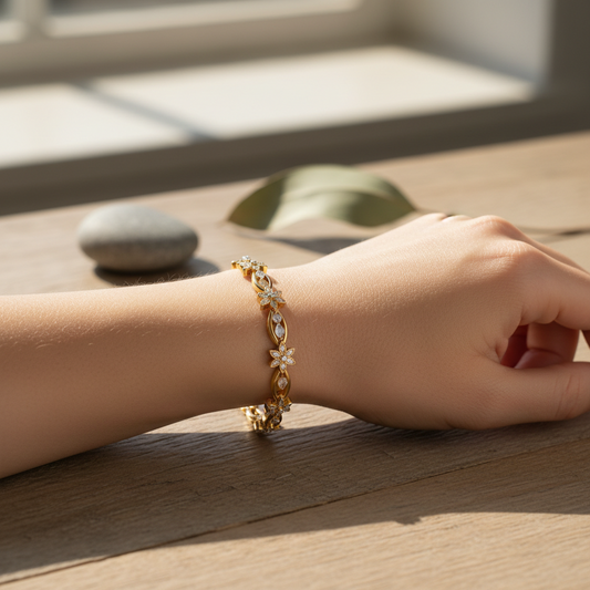 Antique Stone-Studded Adjustable Bracelet